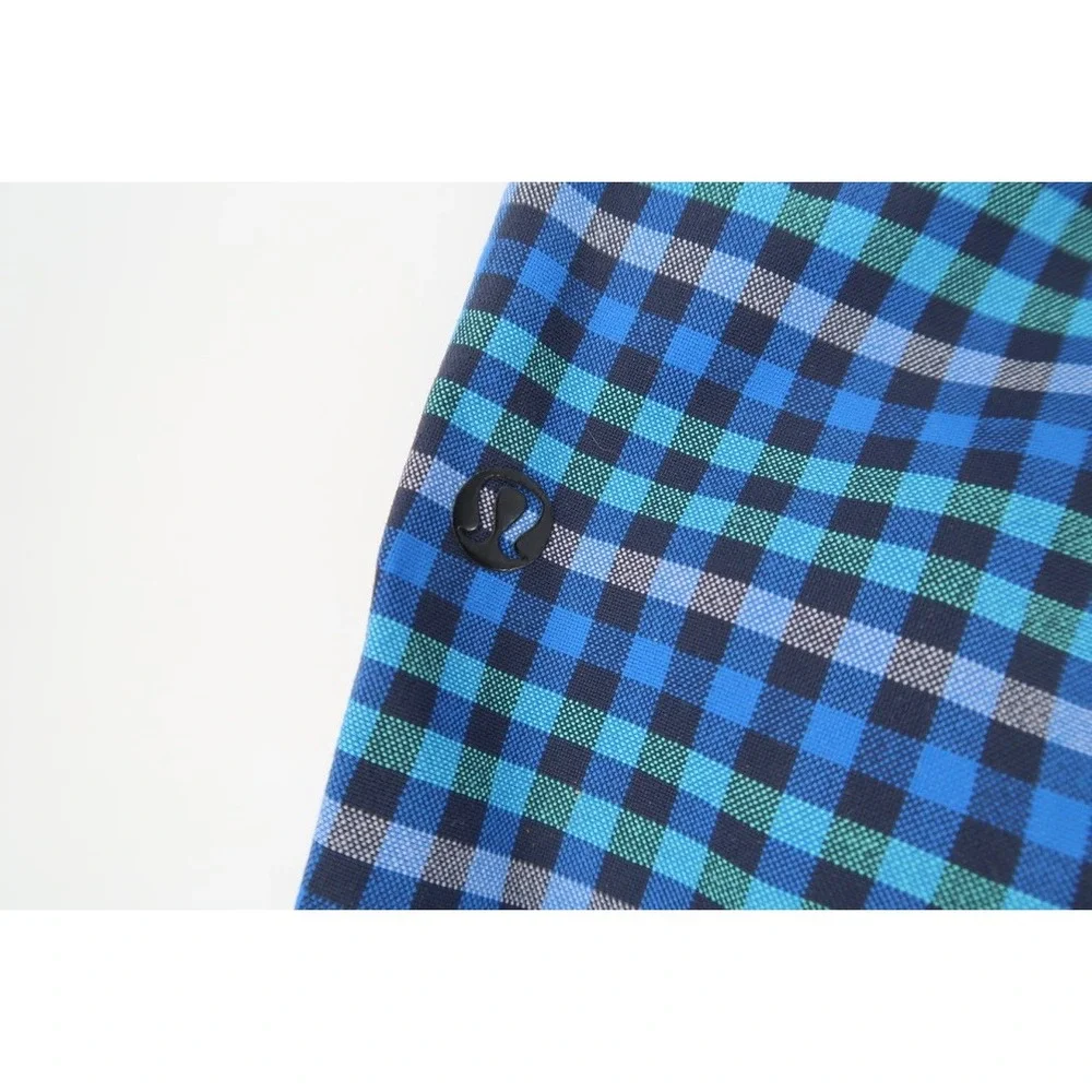 Lululemon Shorts Mens‎ 34 Blue Gingham Checks 11